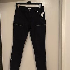 Joie Black Jeans with Zipper Details